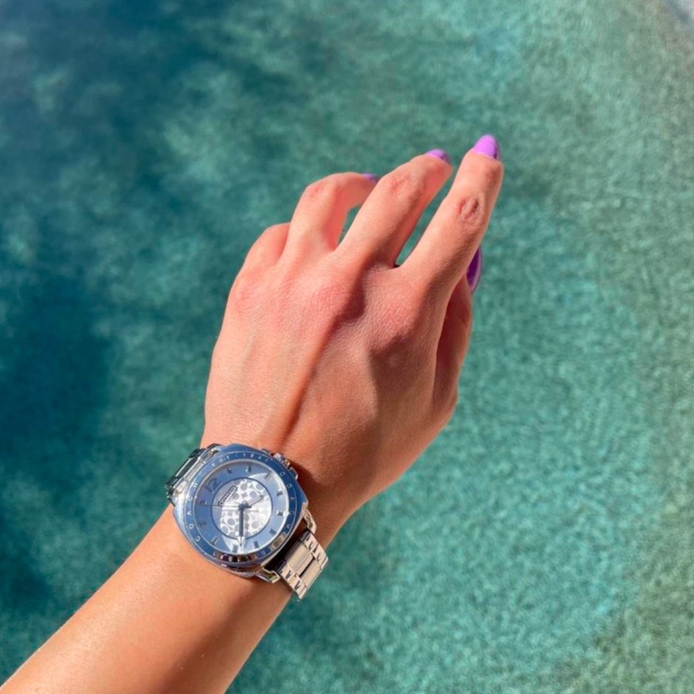 Stylish Silver and Blue Watch